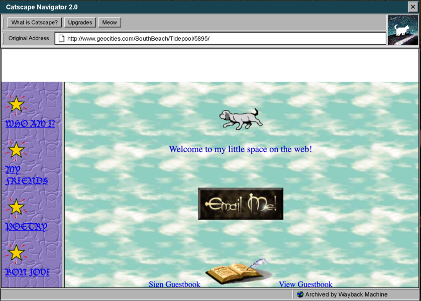 un site geocities bien à l’ancienne